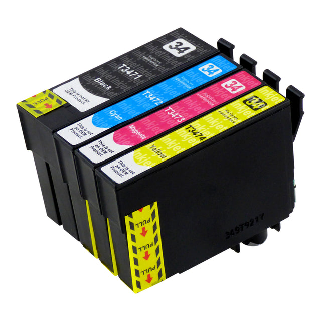 Huismerk Epson T34XL Inktcartridge Multipack (1 zwart + 3 kleuren)