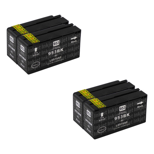 Huismerk HP 953XL Inktcartridge Zwart (4 zwart)