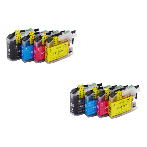 Huismerk Brother LC123XL Inktcartridge Multipack (2 zwart + 6 kleuren)