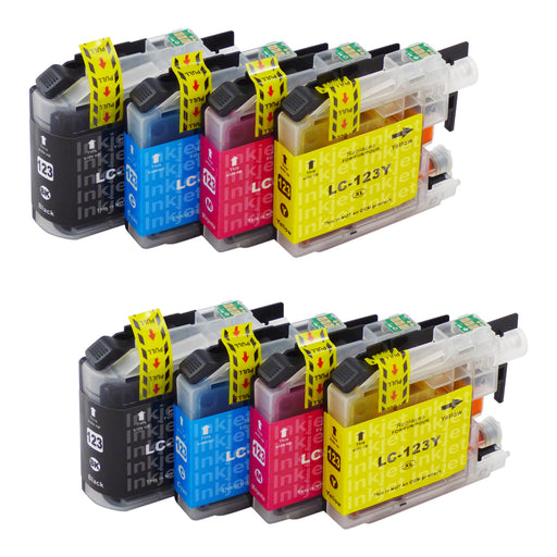 Huismerk Brother LC123XL Inktcartridge Multipack (2 zwart + 6 kleuren)