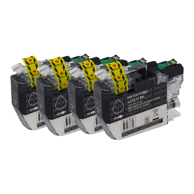 Huismerk Brother LC3213XL Inktcartridge Zwart (4 zwart)