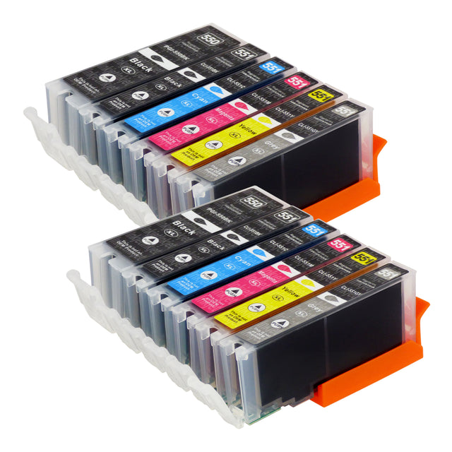 Huismerk Canon PGI-550XL/CLI-551XL Inktcartridge Multipack (4 zwart + 6 kleuren + 2 grijs)