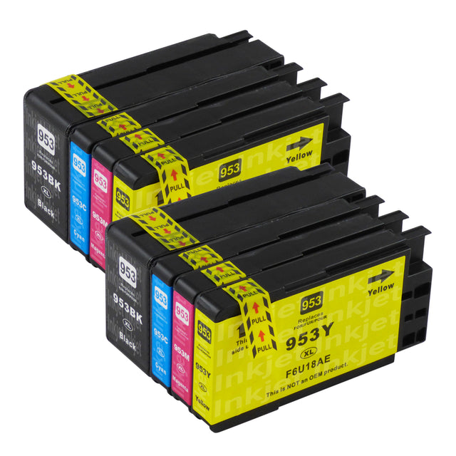 Huismerk HP 953XL Inktcartridge Multipack (2 zwart + 6 kleuren)