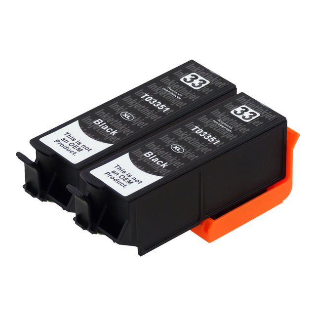 Huismerk Epson T33XL Inktcartridge Zwart (2 zwart)