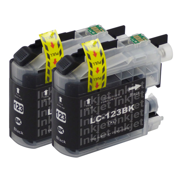 Huismerk Brother LC123XL Inktcartridge Zwart (2 zwart)