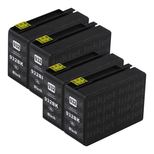 Huismerk HP 932XL Inktcartridge Zwart (4 zwart)