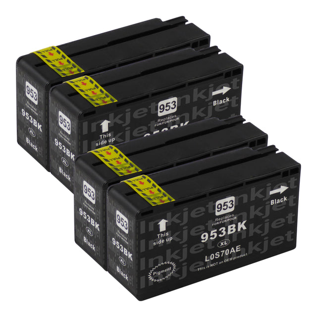 Huismerk HP 953XL Inktcartridge Zwart (4 zwart)