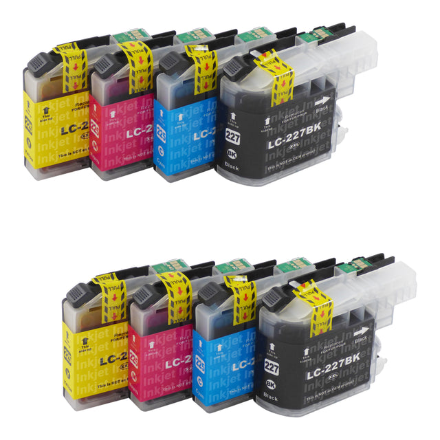 Huismerk Brother LC227XL Inktcartridge Multipack (2 zwart + 6 kleuren)