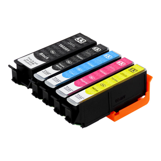 Huismerk Epson T33XL Inktcartridge Multipack (1 zwart + 1 foto zwart + 3 kleuren)