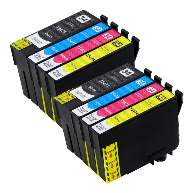 Huismerk Epson T34XL Inktcartridge Multipack (2 zwart + 6 kleuren)