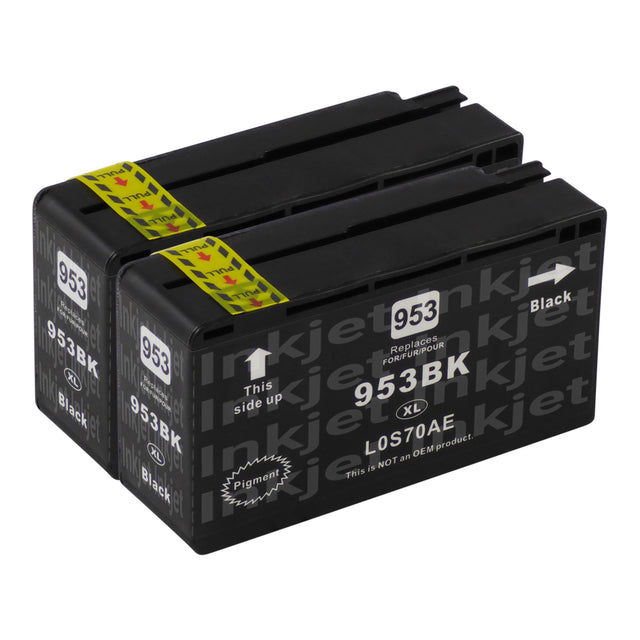 Huismerk HP 953XL Inktcartridge Zwart (2 zwart)